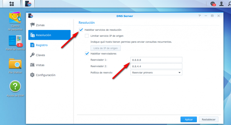 Synology dns server настройка